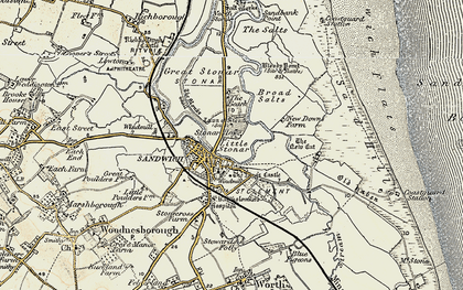 Old map of Sandwich in 1898-1899