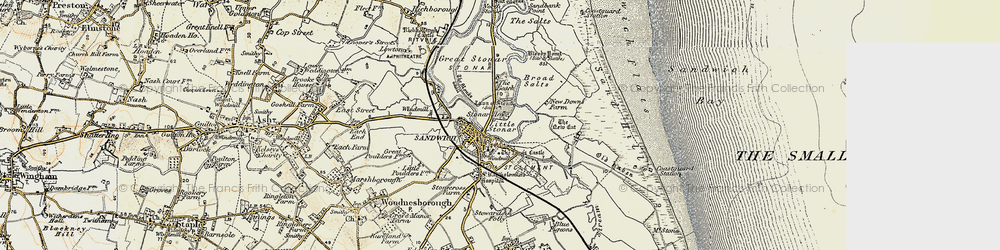 Old map of Sandwich in 1898-1899