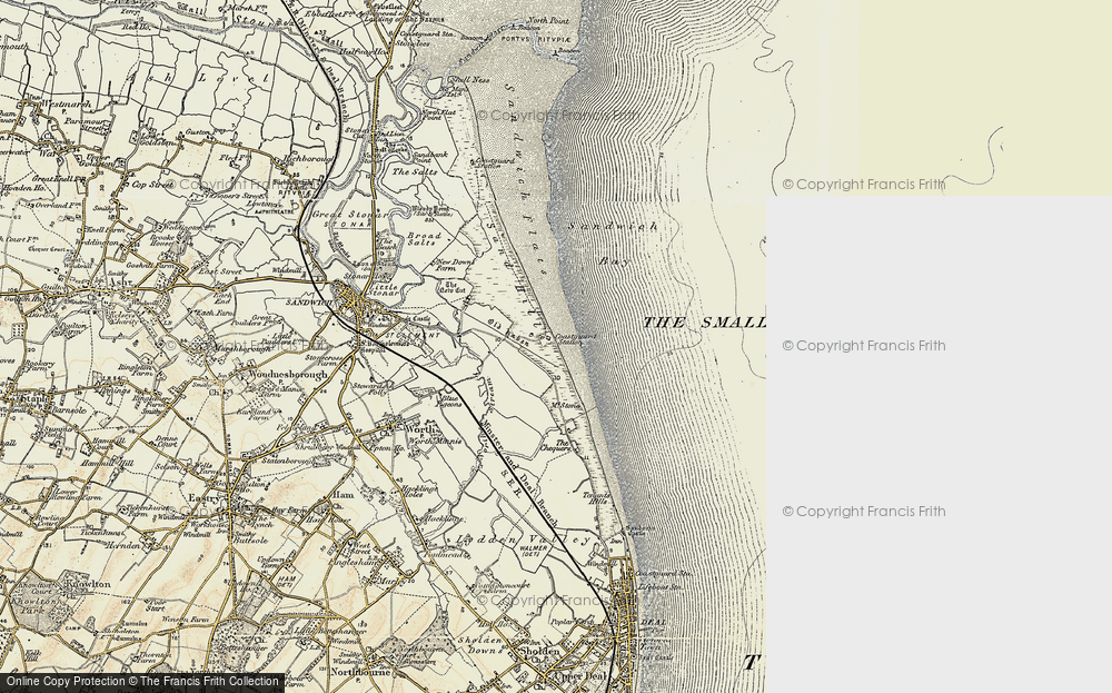 Old Map of Historic Map covering Sandwich Bay in 1898-1899