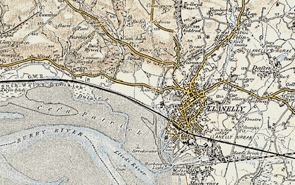 Old map of Sandy in 1900-1901