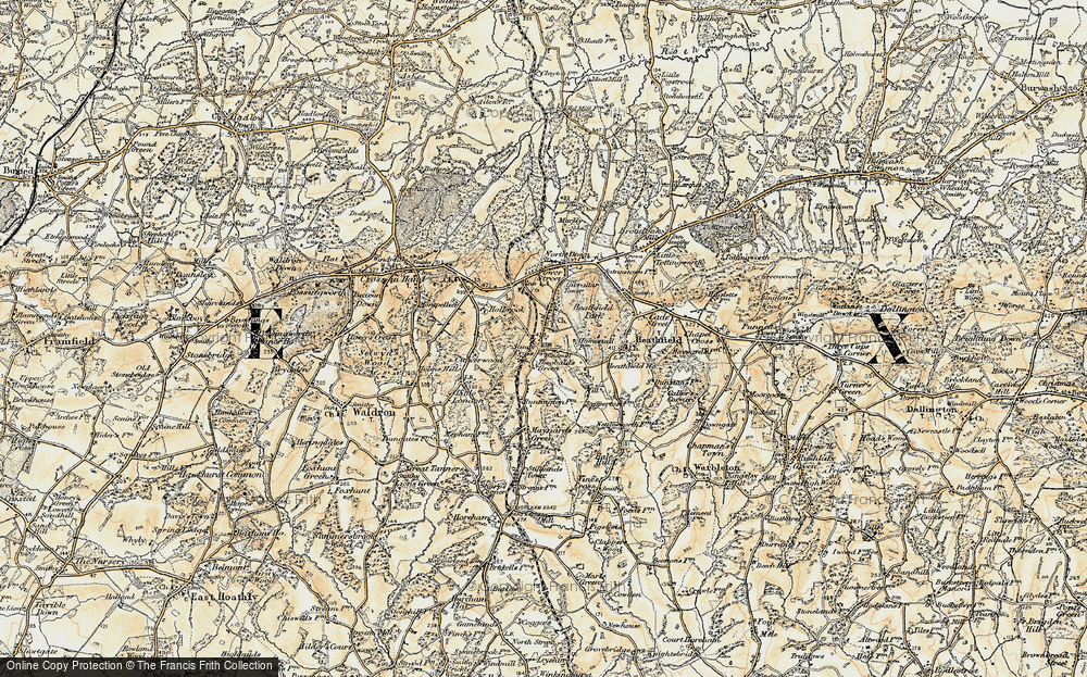 Old Map of Sandy Cross, 1898 in 1898