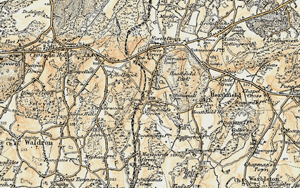 Old map of Sandy Cross in 1898