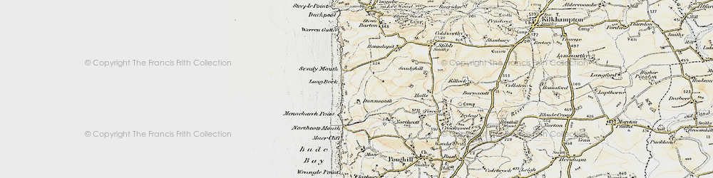 Old map of Sandy Mouth in 1900
