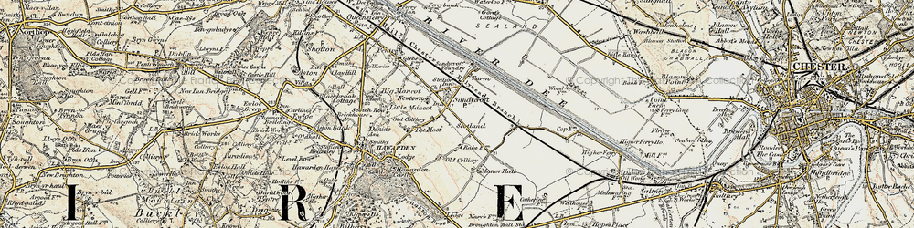 Old map of Sandycroft in 1902-1903