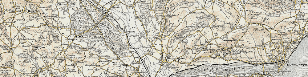 Old map of Sandygate in 1899-1900