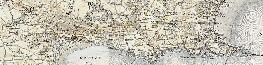 Old map of Sandylane in 1900-1901