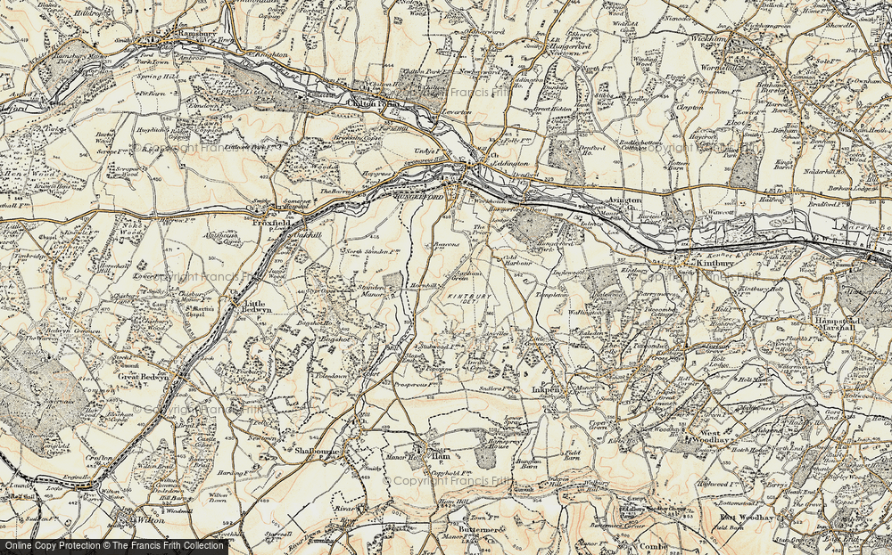 Old Map of Historic Map covering Standen Manor in 1897-1900