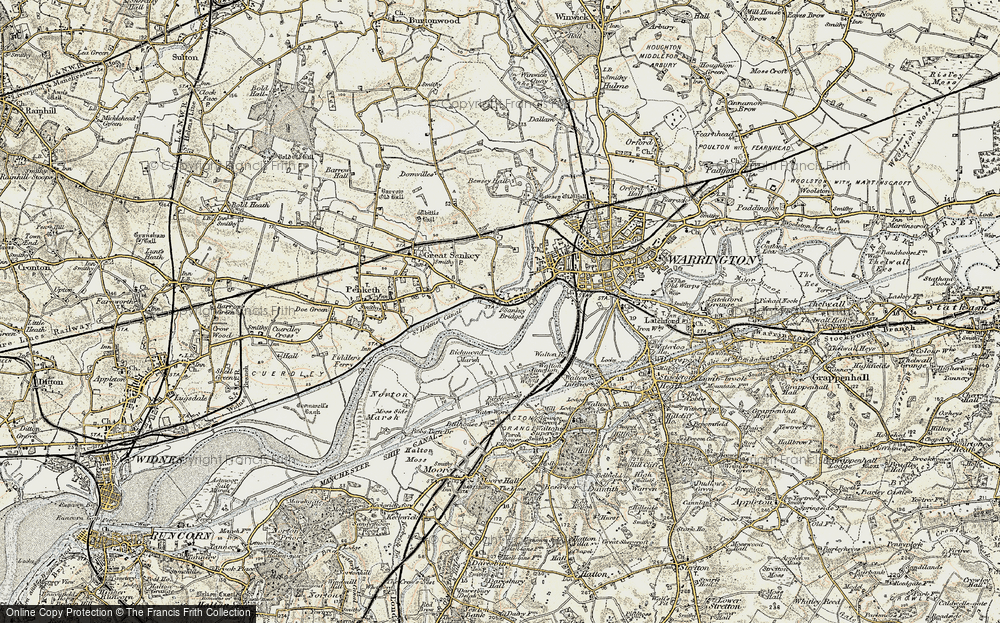 Old Map of Sankey Bridges, 1903 in 1903