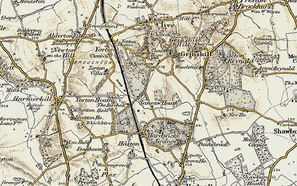 Old map of Shropshire Way in 1902
