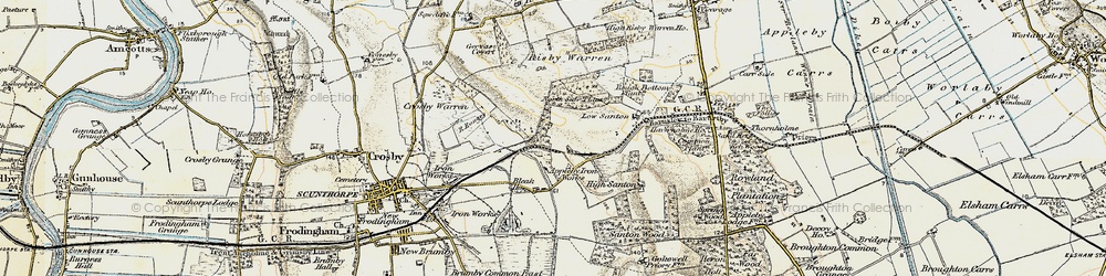 Old map of Santon in 1903-1908