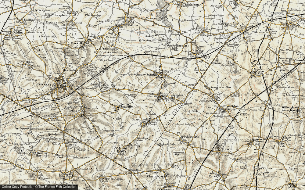 Old Map of Sapcote, 1901-1902 in 1901-1902