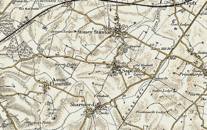 Old map of Sapcote in 1901-1902