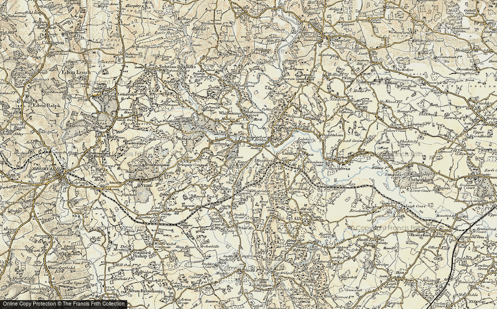 Old Map of Sapey Bridge, 1899-1902 in 1899-1902