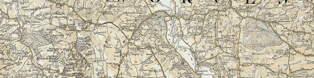 Old map of Sapey Common in 1899-1902