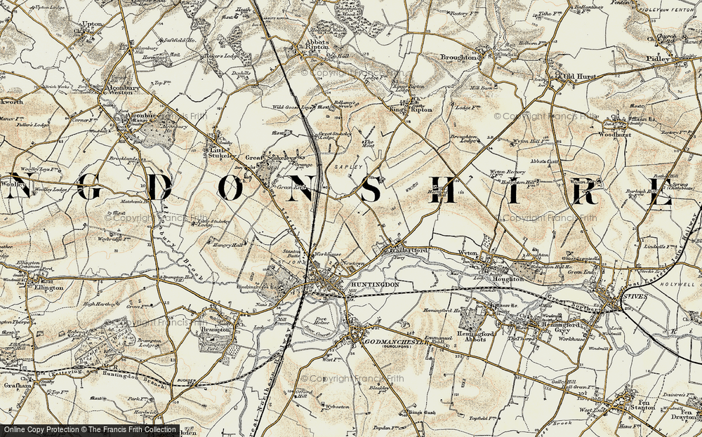 Old Map of Sapley, 1901 in 1901