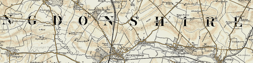Old map of Sapley in 1901