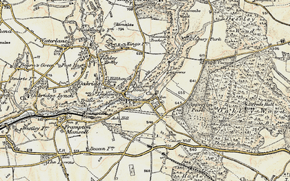 Old map of Sapperton in 1898-1899