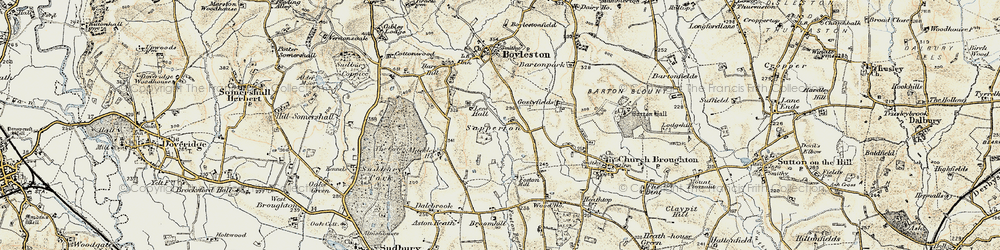 Old map of Sapperton in 1902