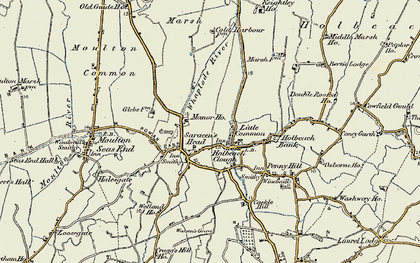 Old map of Saracen's Head in 1901-1902