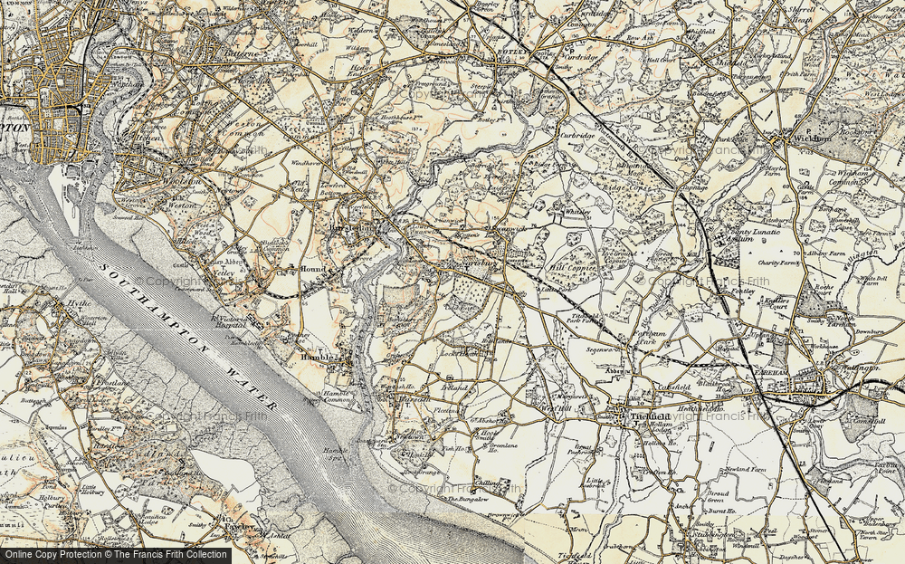 Old Map of Sarisbury, 1897-1899 in 1897-1899