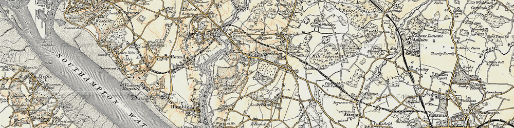 Old map of Sarisbury in 1897-1899
