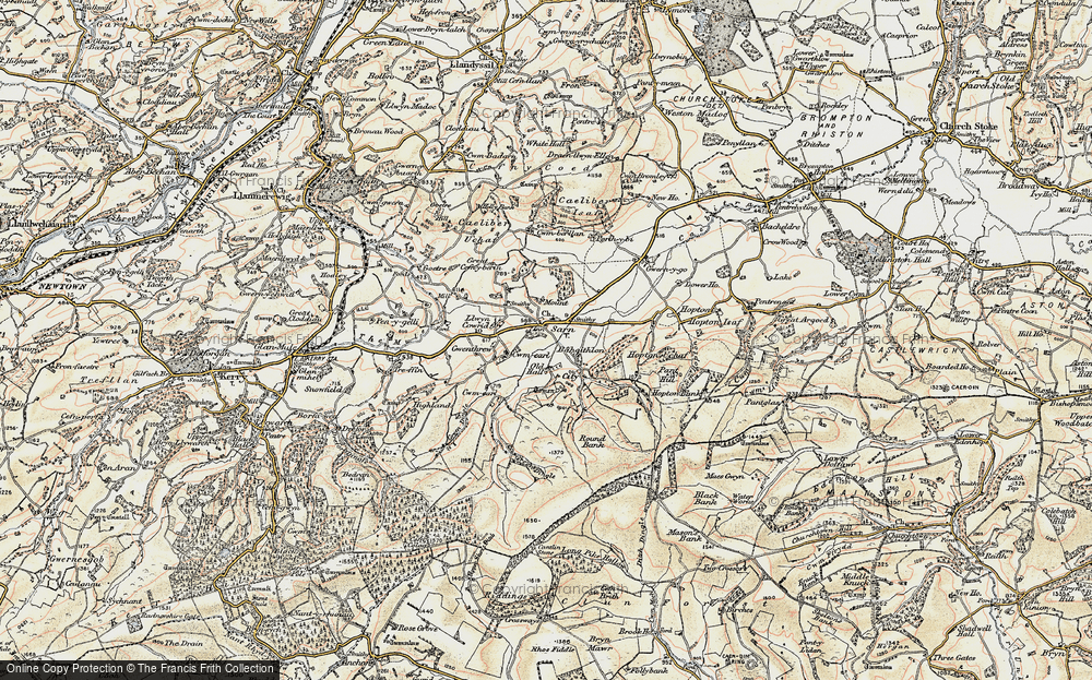 Old Map of Historic Map covering Bachaethlon in 1902-1903