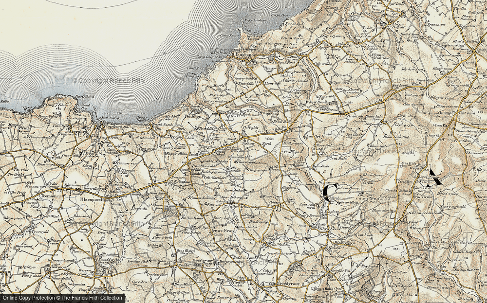 Old Map of Sarnau, 1901 in 1901