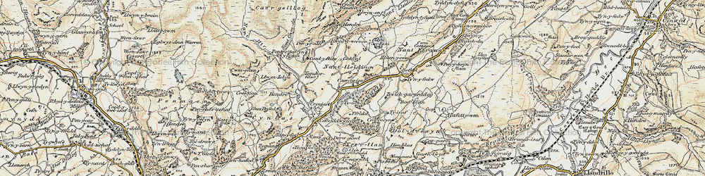 Old map of Sarnau in 1902-1903