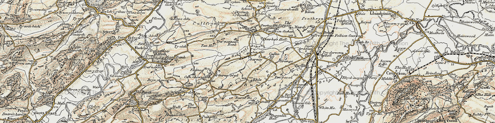 Old map of Sarnau in 1902-1903
