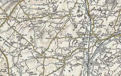 Old map of Saron in 1900-1901