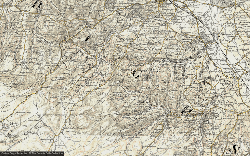 Old Map of Historic Map covering Afon Concwest in 1902-1903