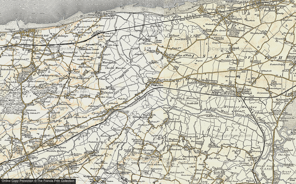 Old Map of Sarre, 1898-1899 in 1898-1899