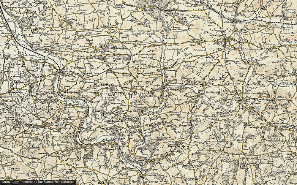 Old Map of Satterleigh, 1899-1900 in 1899-1900