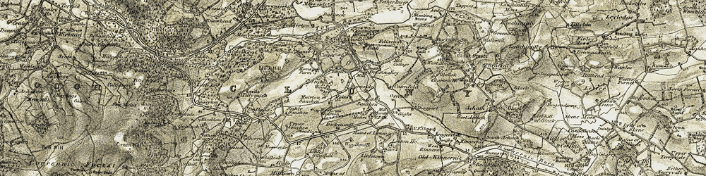 Old map of Sauchen in 1909