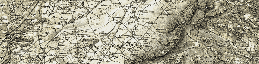 Old map of Saucher in 1907-1908