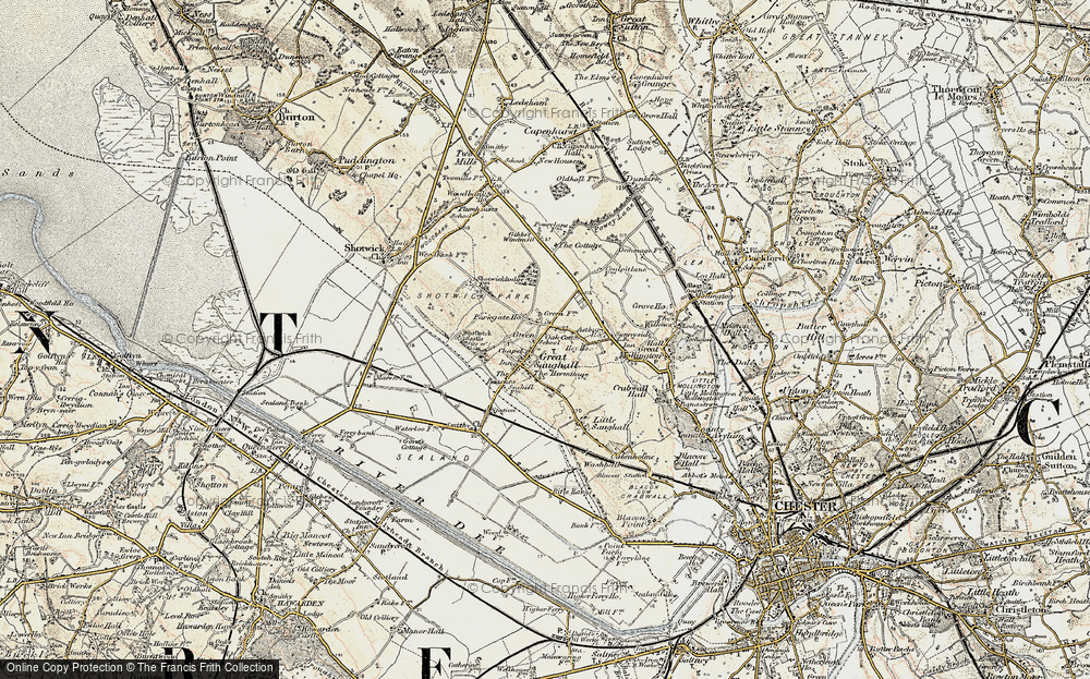 Old Map of Historic Map covering Astbury Ho in 1902-1903