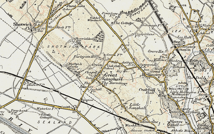 Old map of Saughall in 1902-1903