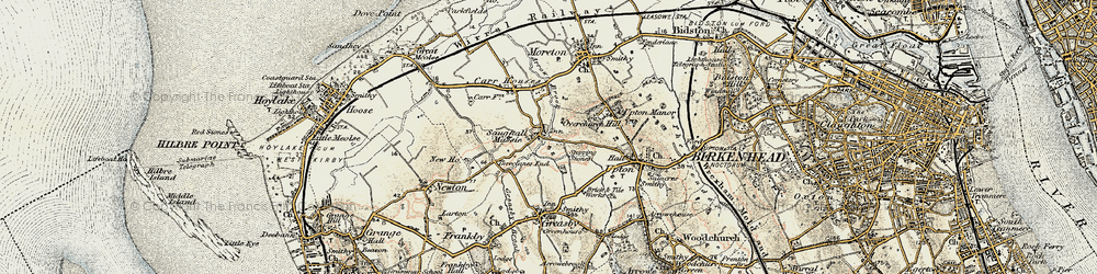 Old map of Saughall Massie in 1902-1903