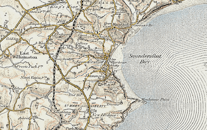 Old map of Saundersfoot in 1901