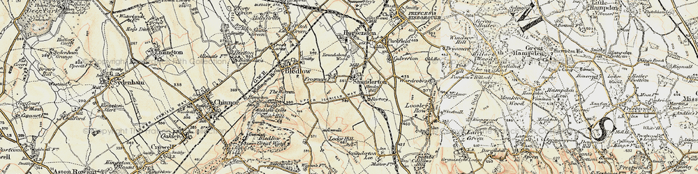 Old map of Saunderton in 1897-1898