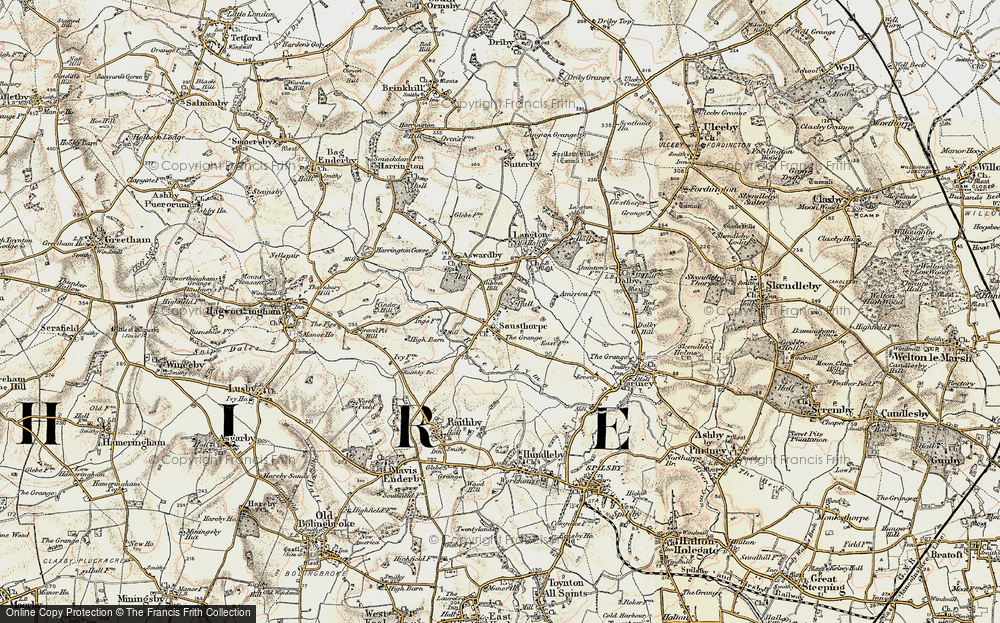 Old Map of Sausthorpe, 1902-1903 in 1902-1903