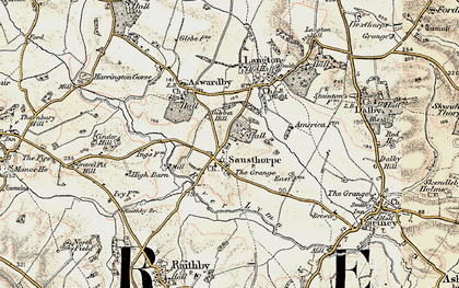 Old map of Sausthorpe in 1902-1903
