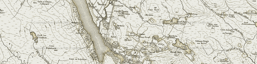 Old map of Saval in 1910-1912