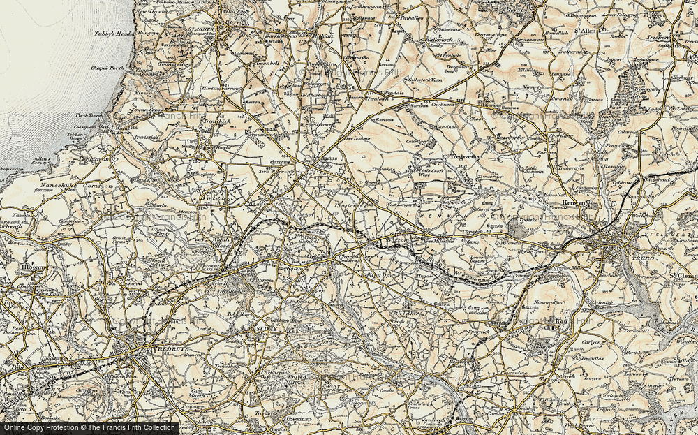 Old Map of Saveock, 1900 in 1900