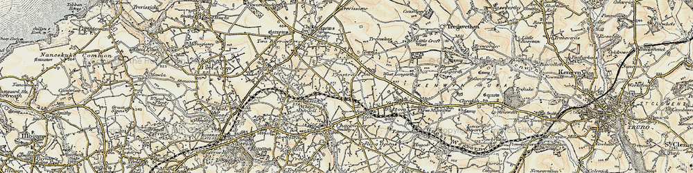 Old map of Saveock in 1900