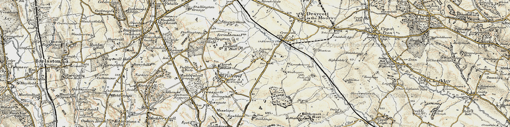 Old map of Saverley Green in 1902