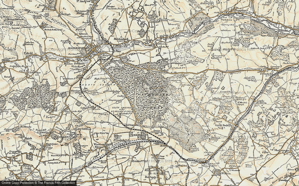 Old Map of Historic Map covering Ashlade Firs in 1897-1899
