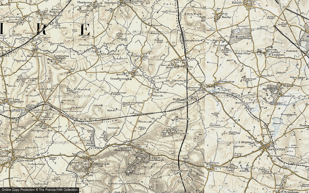 Old Map of Sawbridge, 1898-1901 in 1898-1901