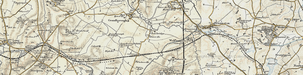 Old map of Sawbridge in 1898-1901