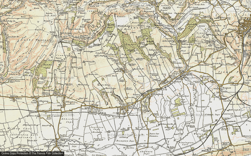 Old Map of Historic Map covering Brompton Dale in 1903-1904